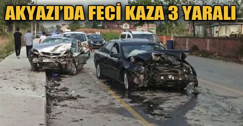 Sakarya’da iki araç kafa kafaya çarpıştı: 3 yaralı