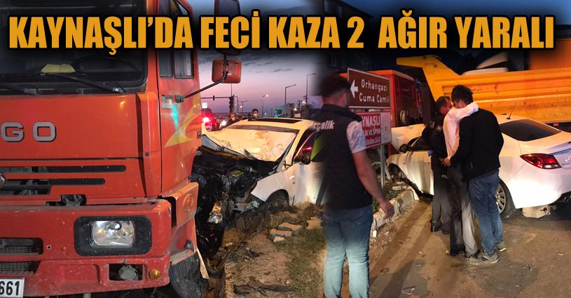 Otomobil ile kamyon çarpıştı