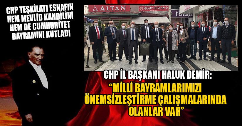 CHP Teşkilatı Esnafa Türk Bayrağı Dağıttı