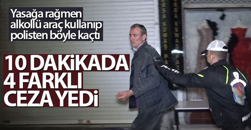 10 dakika içerisinde 4 farklı ceza yedi, otomobili bağlandı