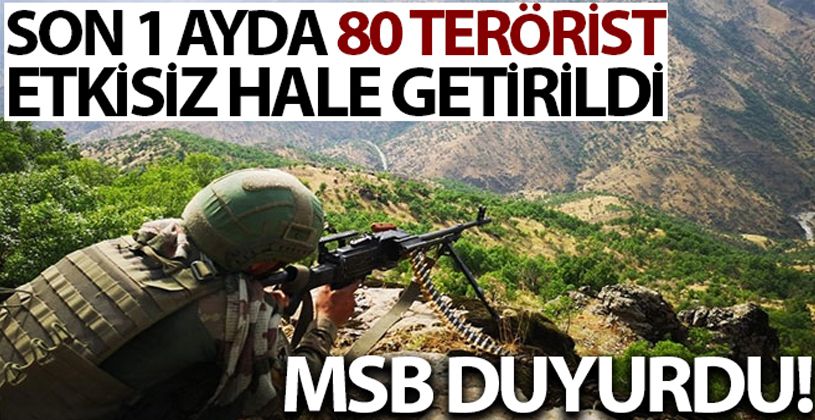 MSB: “Son 1 ayda toplam 31 operasyon icra edilmiş, 80 terörist etkisiz hale getirilmiştir”