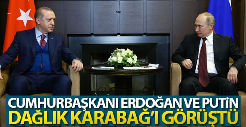 Cumhurbaşkanı Erdoğan, Rusya Devlet Başkanı Putin ile Dağlık Karabağ'ı görüştü