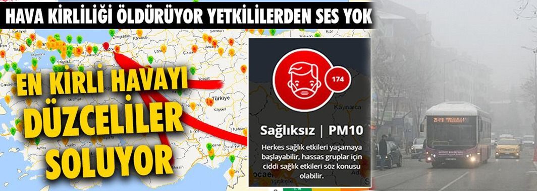 En Kirli Havayı Düzceliler Soluyor