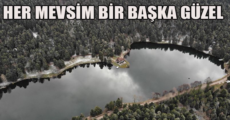 Gölcük Tabiat Parkı’nın yüksek kesimleri beyaz örtüyle kaplandı