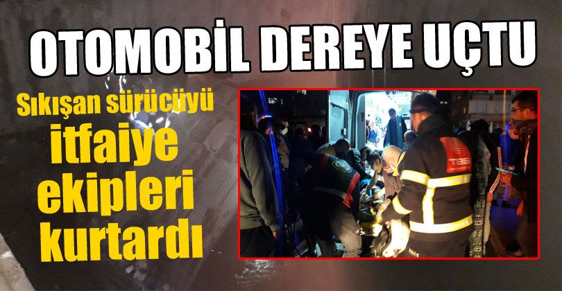 Düzce'de Otomobil Dereye Uçtu: 1 Yaralı