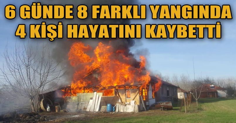 Sakarya’da 6 günde çıkan 8 farklı yangında 4 kişi hayatını kaybetti