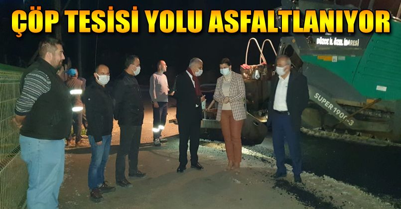 Katı atık tesisi yolu asfaltlanıyor