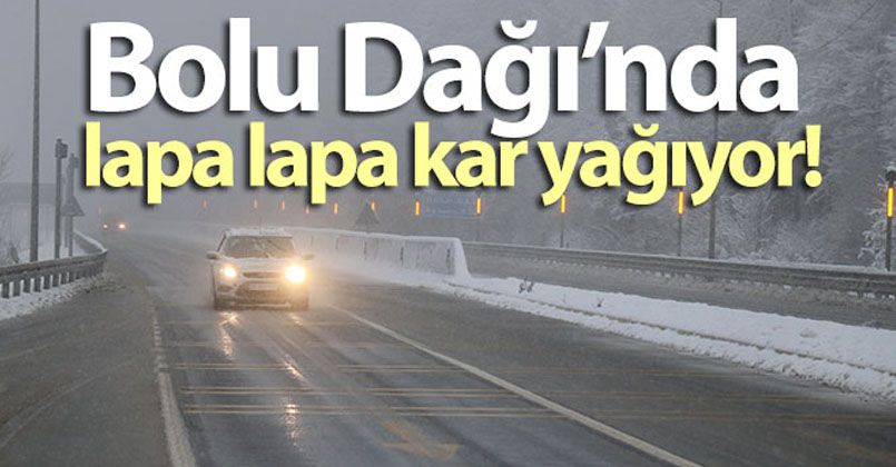 Bolu Dağı'nda lapa lapa kar yağıyor