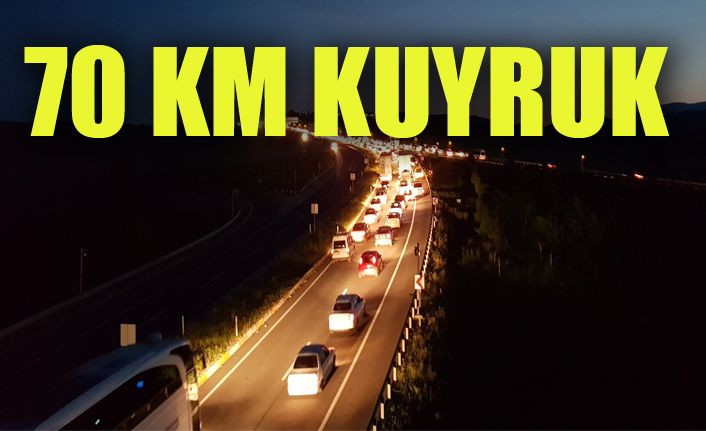 70 kilometrelik bayram dönüşü kuyruğu