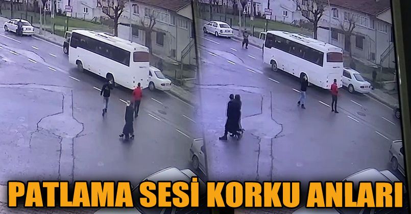 Sonik patlamada dışarı çıkan vatandaşların panik anları kamerada