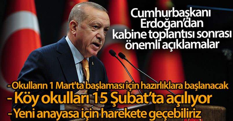 Cumhurbaşkanı Erdoğan'dan kabine toplantısı sonrası önemli açıklamalar!
