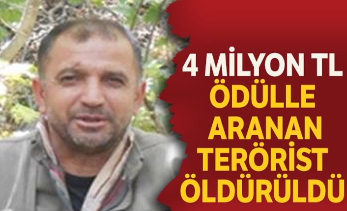 Bitlis'te 4 milyon TL ödülle Kırmızı kategoride yer alan terörist öldürüldü