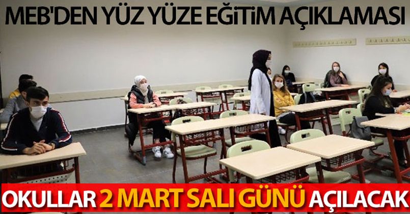 MEB'den yüz yüze eğitim açıklaması.