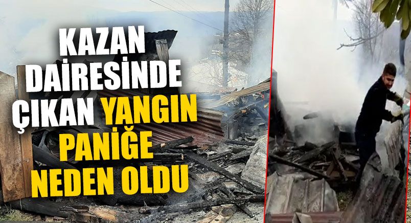 Kazan Dairesinde Çıkan Yangın Korkuttu