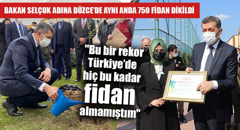 Bakan Selçuk Adına Düzce’de Aynı Anda 750 Fidan Dikildi