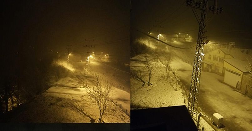 Zonguldak'ın yüksek kesimlerine kar yağdı