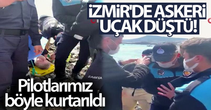 İzmir'de askeri uçak düştü! 2 pilotumuz sağ olarak kurtarıldı