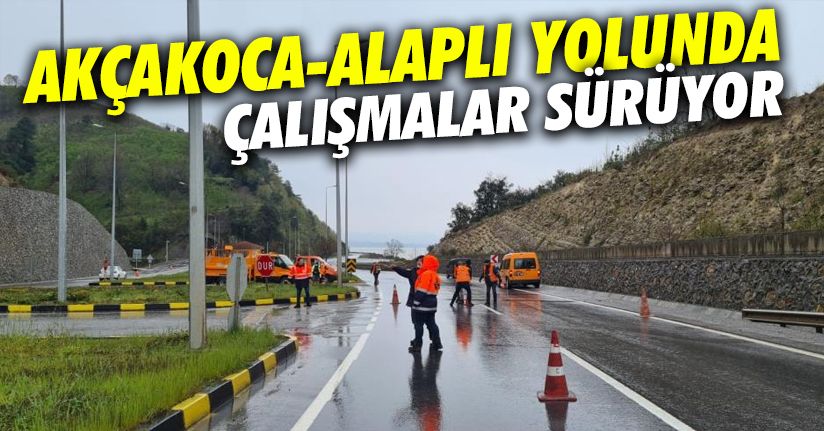 Heyelan olan yolda çalışmalar devam ediyor