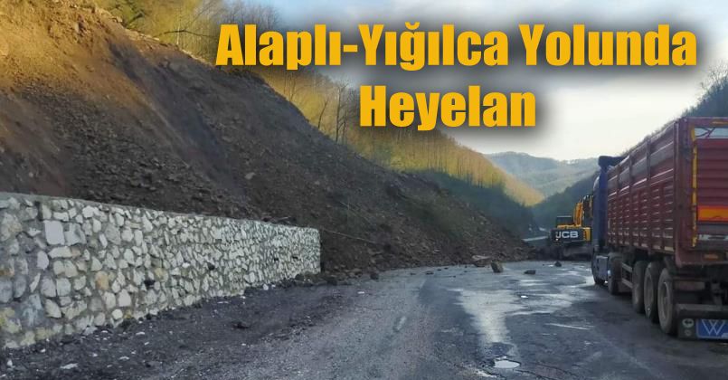 Alaplı-Yığılca yolunda heyelan