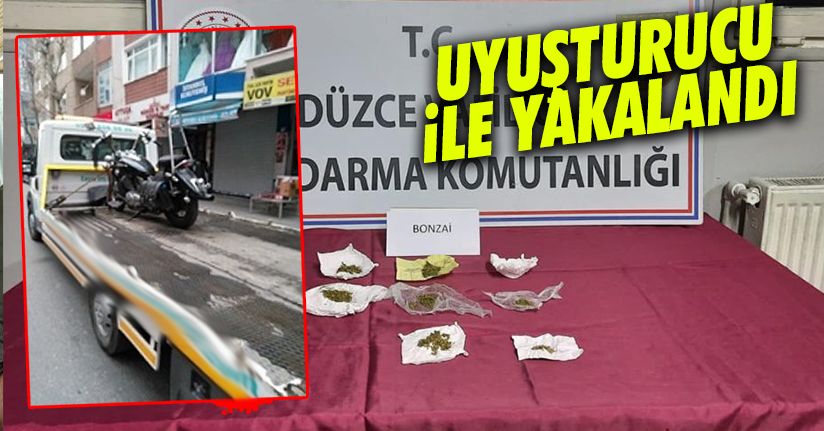 Arızalı motosikleti taşıyan çekiciden uyuşturucu çıktı