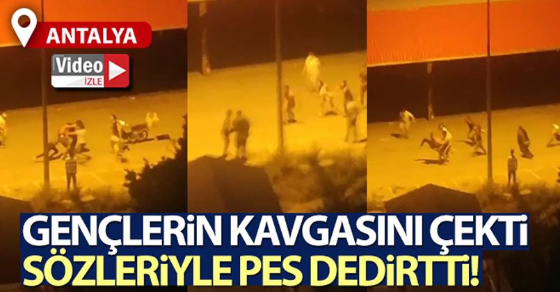 Gençlerin uçan tekmeli kavgasını çekti, sözleriyse pes dedirtti