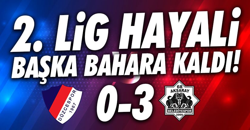Düzcespor kendi evinde mağlup