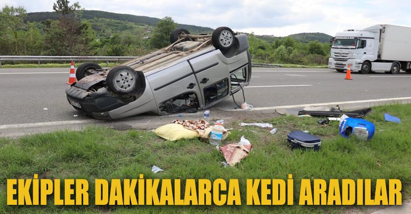 Kontrolden çıkan hafif ticari araç takla attı: 3 yaralı
