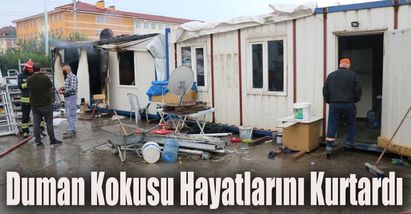 Depo olarak kullanılan konteyner yangında kül oldu