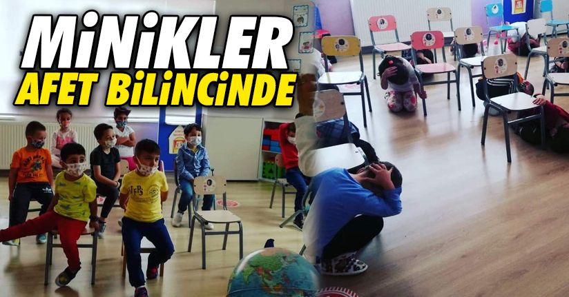 Minik öğrencilere afet farkındalık eğitimi verildi