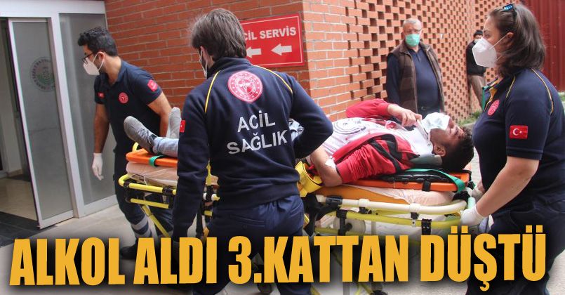 Alkol aldıktan sonra midesi bulanan genç 3’üncü kattan düştü