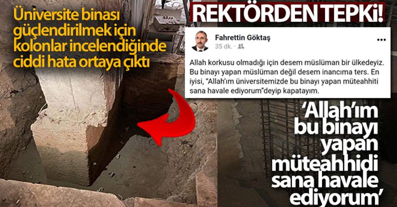 Kayık kolonu gören rektörden tepki: “Allah'ım bu binayı yapan müteahhidi sana havale ediyorum'