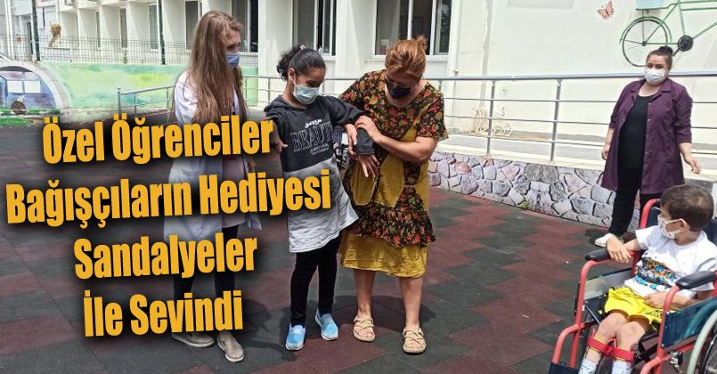 Özel öğrenciler bağışçıların hediyesi sandalyeler ile sevindi