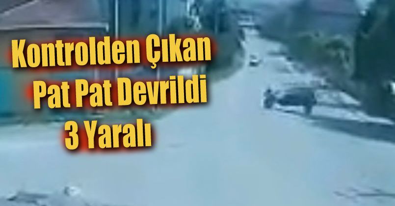 Kontrolden çıkan pat pat devrildi: 3 yaralı