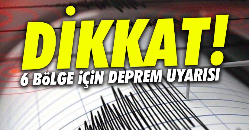 Düzce dahil 6 bölge için deprem uyarısı