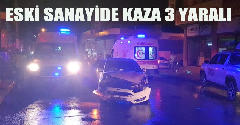 İki otomobil çarpıştı 3 kişi yaralandı
