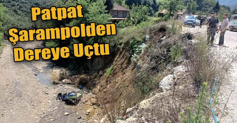 Patpat şarampolden dereye uçtu: 1 yaralı
