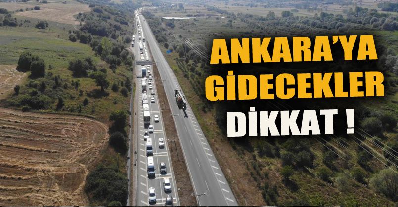 TEM’in Ankara yönü yol çalışması sebebiyle trafiğe kapatıldı