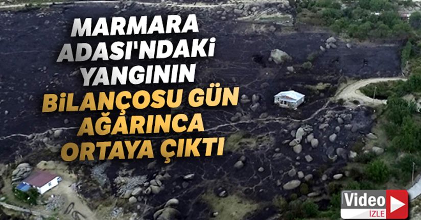 Marmara Adası'ndaki yangının bilançosu gün ağarınca ortaya çıktı