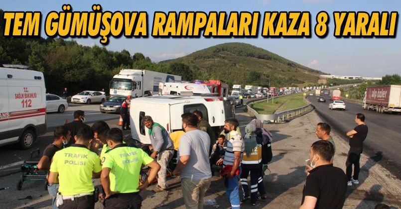 Düzce TEM otoyolunda feci kaza: 8 yaralı