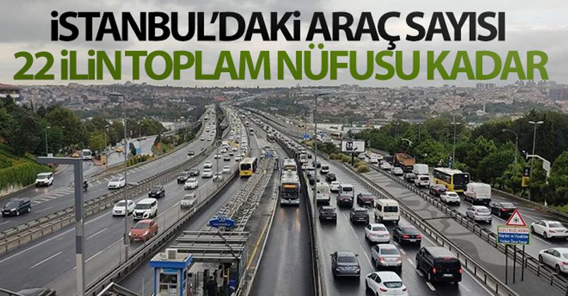 İstanbul'daki araç sayısı 22 ilin toplam nüfusu kadar