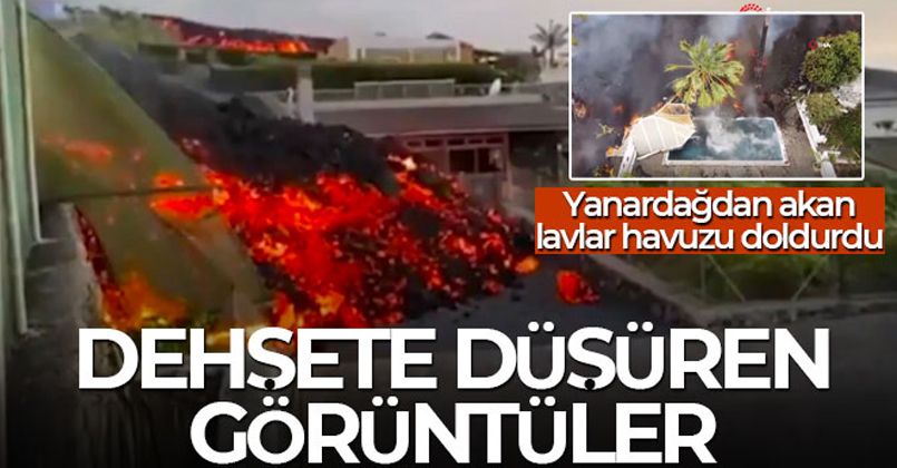 Kanarya Adaları'ndaki yanardağdan akan lavlar havuzu doldurdu