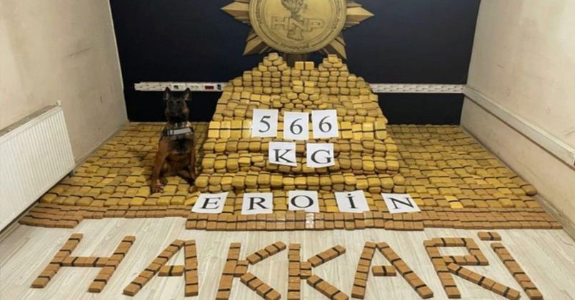 Hakkari'de 566 kilogram eroin ele geçirildi