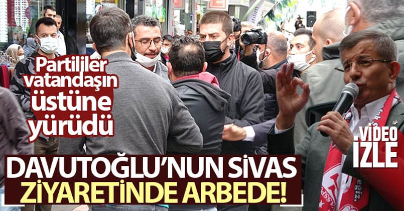 Davutoğlu'nun Sivas ziyaretinde arbede