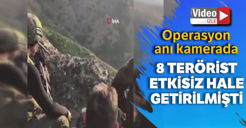 Şemdinli'de 8 teröristin etkisiz hale getirildiği operasyon kamerada