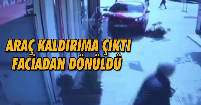 Araç kaldırıma çıktı, faciadan dönüldü