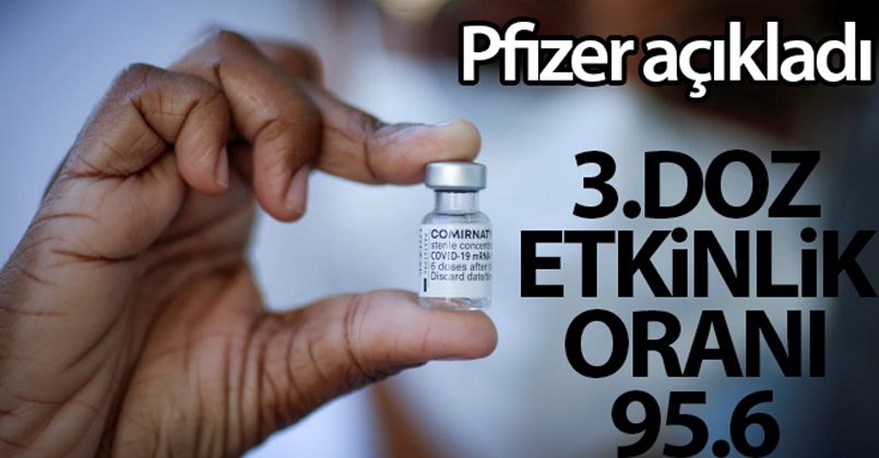 Pfizer: 'Pfizer/BioNTech aşısının 3. doz etkinlik oranı yüzde 95.6'