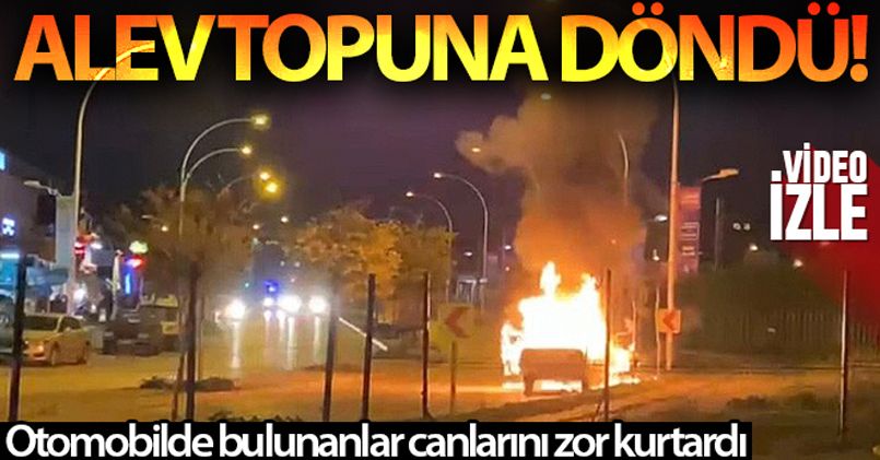 Bursa'da seyir halindeki otomobil alev topuna döndü