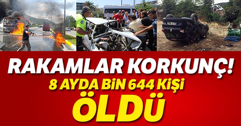 8 ayda yollarda 271 bin trafik kazası yaşandı, bin 644 kişi öldü