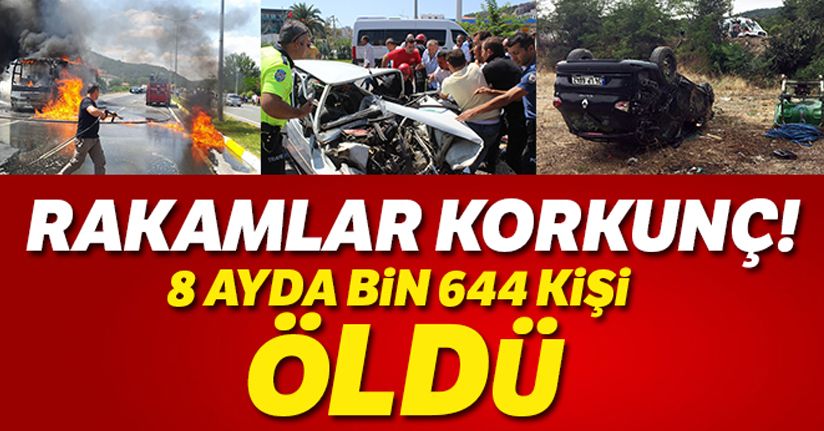 8 ayda yollarda 271 bin trafik kazası yaşandı, bin 644 kişi öldü