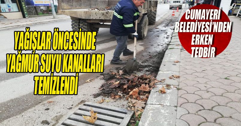 Yağışlar öncesinde yağmur suyu kanalları temizlendi